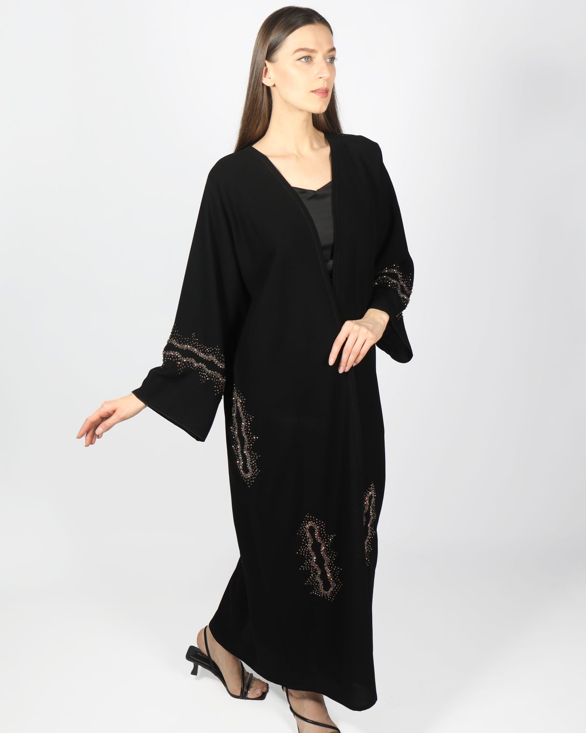 Elegant black embroidered abaya collection