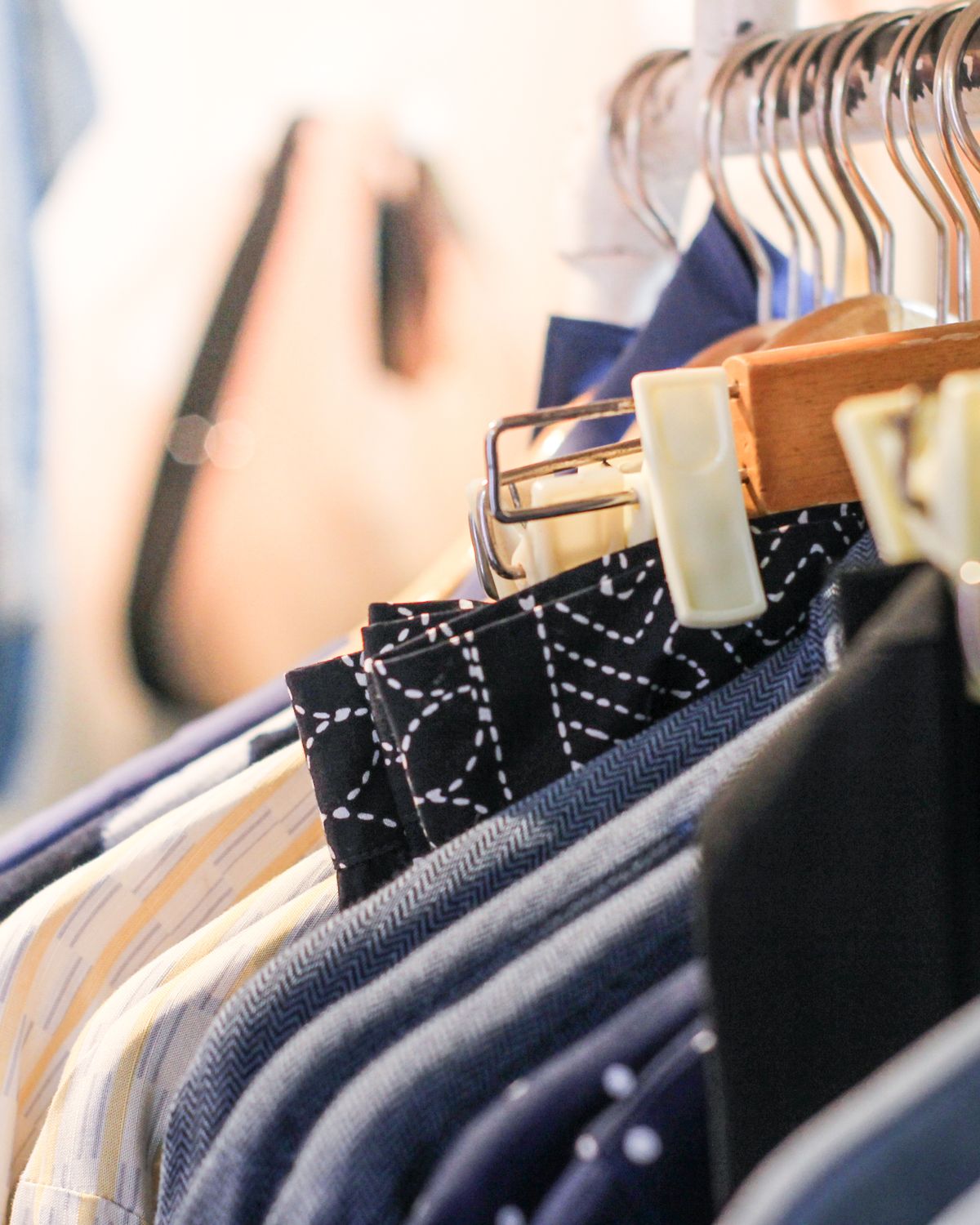 Fashion garments arranged for product sourcing and trading
